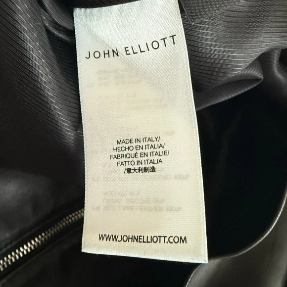 John Elliott LEATHER CROPPED ZIP JACKET